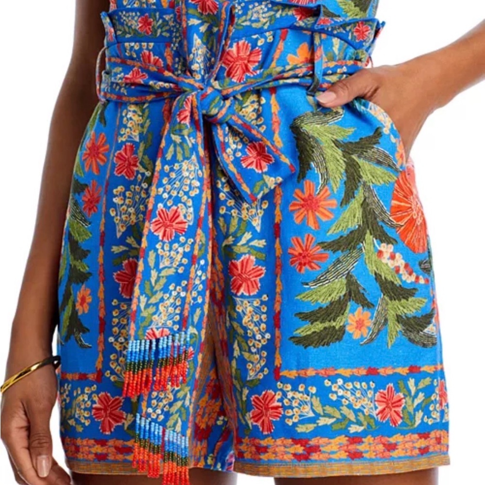 Floral Blue Sleeveless Romper - Picture 4 of 8